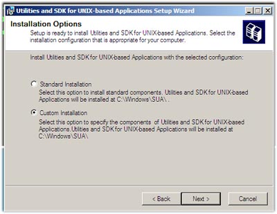 SUA : Windows rasa Unix atau dikenal denganĀ Windows services for Unix SUA : Windows rasa Unix