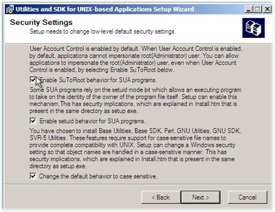 SUA : Windows rasa Unix atau dikenal denganĀ Windows services for Unix SUA : Windows rasa Unix
