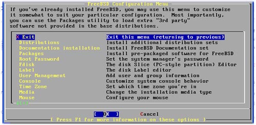 FreeBSD : Proses instalasi 2 Setelah proses instalasi selanjutnya yaitu proses konfigurasi awal yang mencakup FreeBSD : Proses instalasi 2