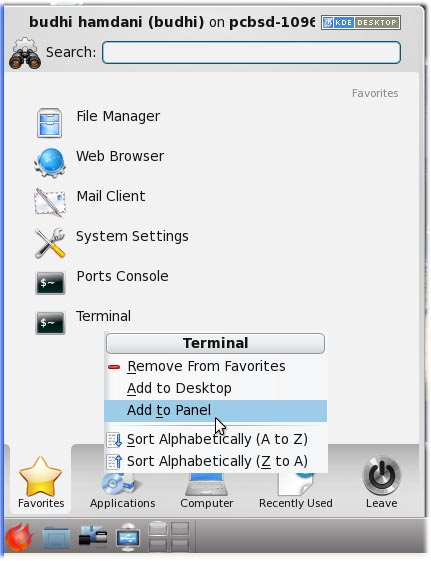 PC-BSD : Kustomisasi Plasma Panel KDE Pada postingan sebelumnya kita telah mengenal beberapa komponen utama desktop KDE PC-BSD : Kustomisasi Plasma Panel KDE