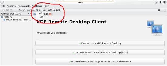 KRDC : KDE Remote Desktop Client KRDC yakni aplikasi remote desktop client yang dipakai untuk melihat KRDC : KDE Remote Desktop Client