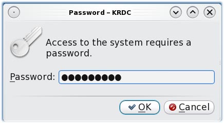 KRDC : KDE Remote Desktop Client KRDC yakni aplikasi remote desktop client yang dipakai untuk melihat KRDC : KDE Remote Desktop Client