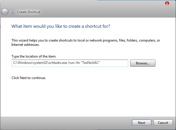 Vista yang sekaligus menjadi kelebihannya yaitu notifikasi User Account Control Membuat Shortcut Dalam Mode Administrator Tanpa Notifikasi UAC di Windows 7 atau Vista